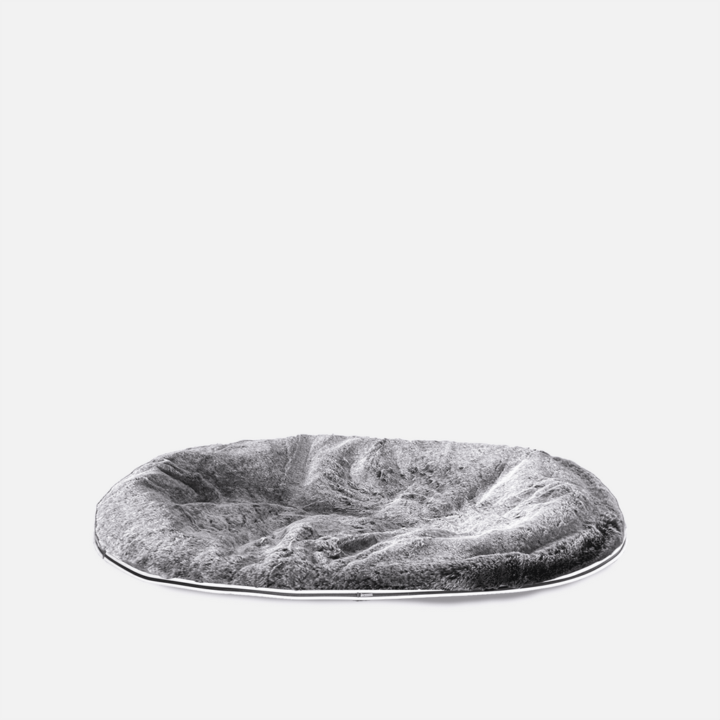 Large Premium Dog Bed Cover, Silken Grey (Faux Fur)