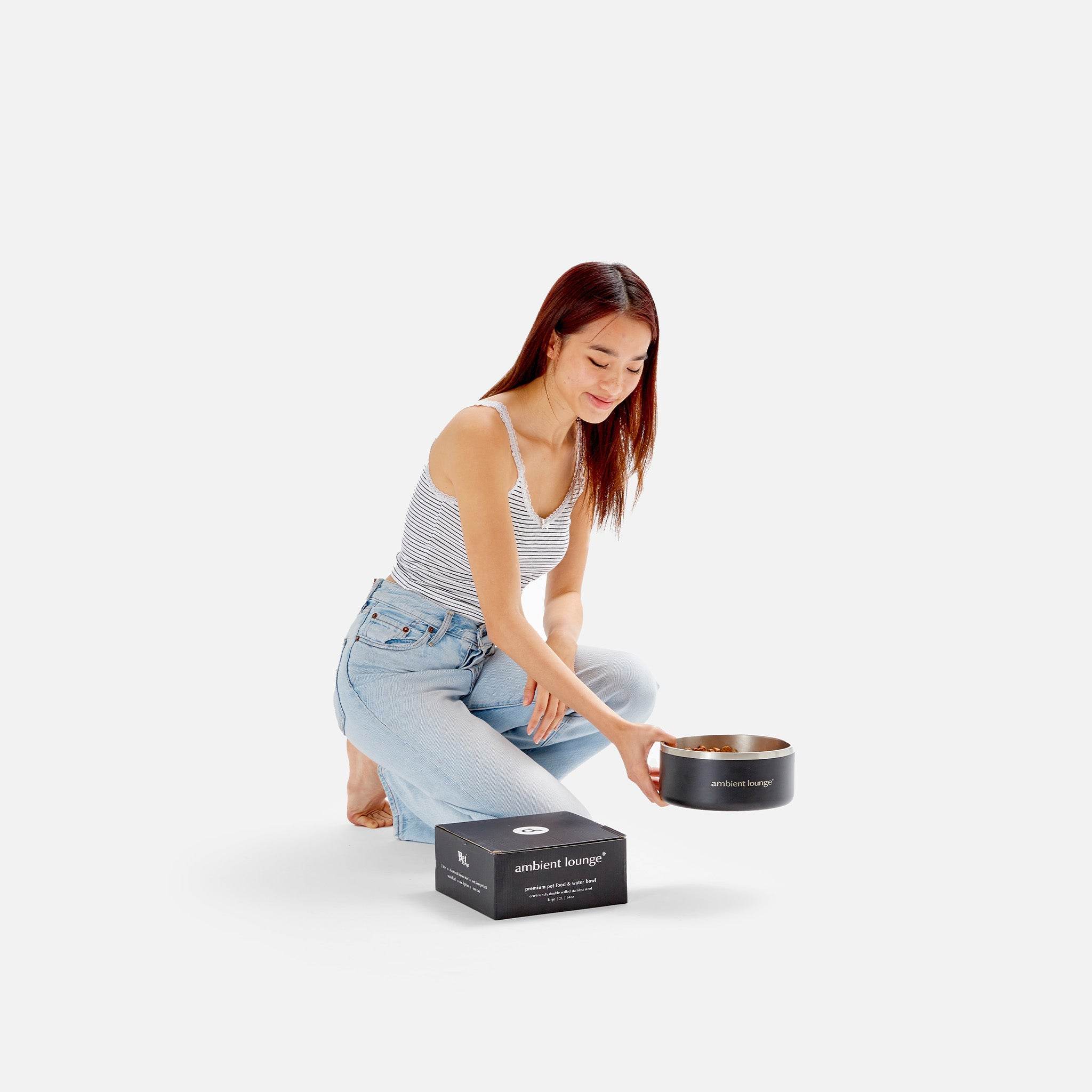 2L Double-Wall Stainless Steel Food & Water Dog Bowl