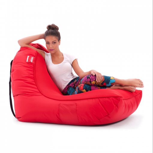 Air mesh bean bag in street cred red side view