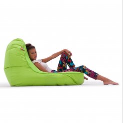 Air Mesh bean bag set in wild lime side view with model