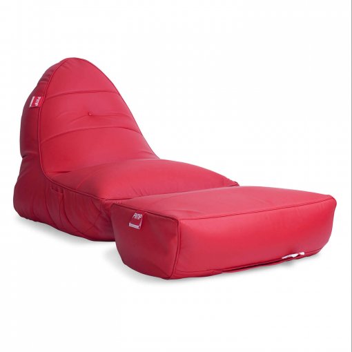 Bonded PU Leather bean bag set in totally well red 34 view