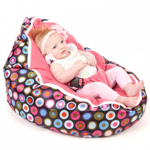 Baby bean bag in Disco Candy colour with baby