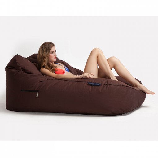 earthcore brown satellite twin lounger bean bag side view