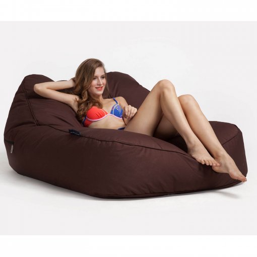 earthcore brown satellite twin lounger bean bag with model