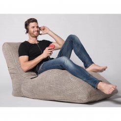 eco weave avatar lounger bean bag with model