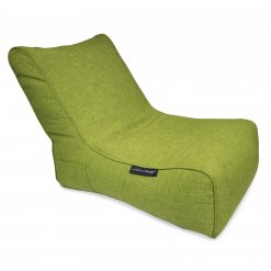 Evolution bean bag sofa in lime green 3/4 view