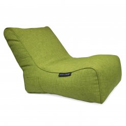 Evolution bean bag sofa in lime green 3/4 view