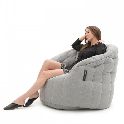 keystone grey butterfly sofa with model