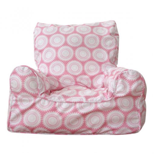 Lelbys kids bean bags chair in pink freckles