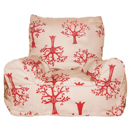 Lelbys kids bean bags chair in red orchard color
