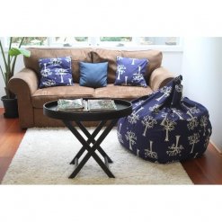 Lelbys kids bean bag in navy orchard colour lifestyle photo