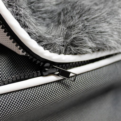 Pet bed zipper closeup