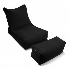 Roma bean bag lounger set in nero black isolated