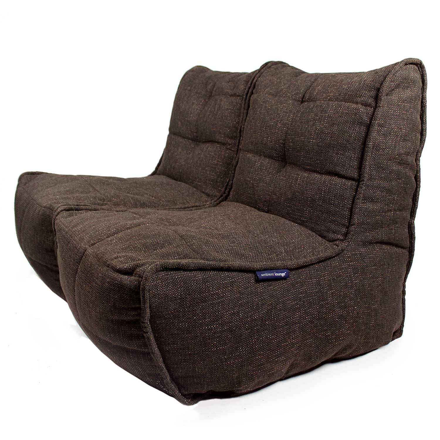 Twin couch bean bag sofa in hot chocolate
