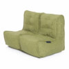 Twin couch bean bag sofa in citrus lime fabric 3/4 view