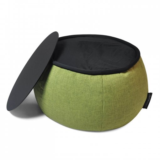 Versa table designer bean bag table in citrus lime with top removed