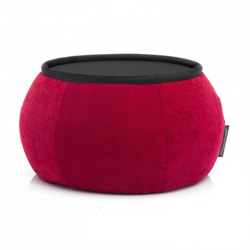 Versa bean bag table in wildberry deluxe fabric front view