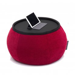 Versa bean bag table in wildberry deluxe fabric with ipad