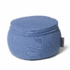 Wing ottoman in blue jazz fabric