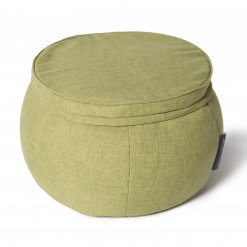 Wing ottoman in lime citrus fabric 34 view