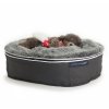 small luxury dog bed with washable faux fur