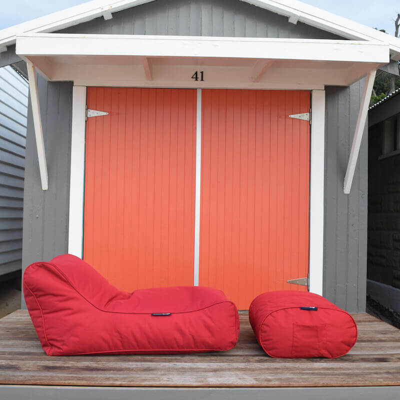 Designer Lounge Bean Bag Set in Red