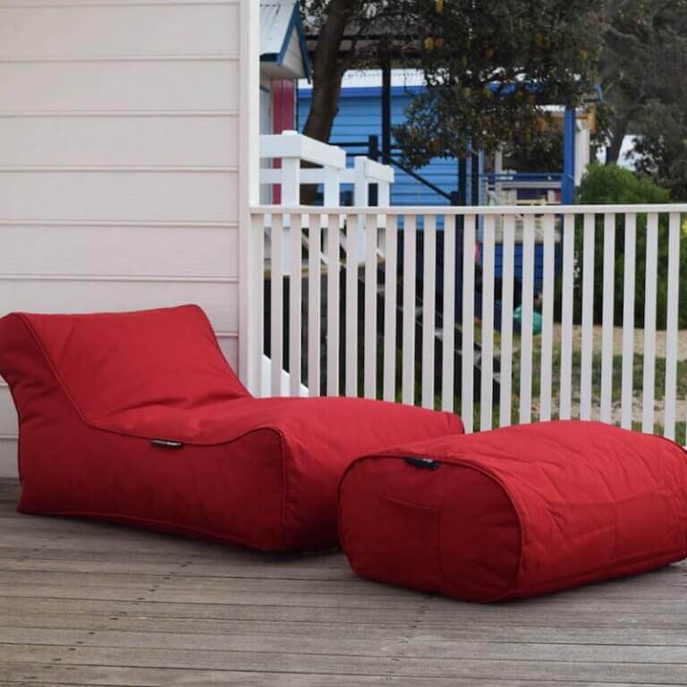 Designer Lounge Bean Bag Set in Red
