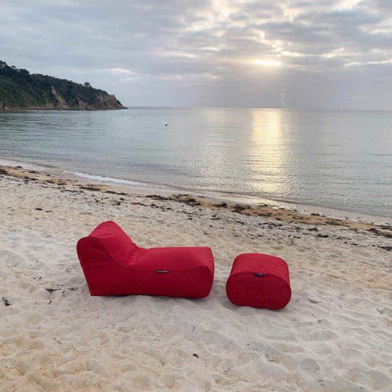 Outdoor Beach Bean Bag Set in Red