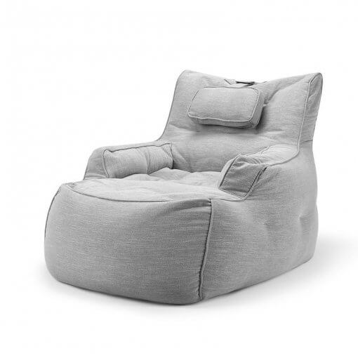 Lounge Armchair Bean Bag in Grey Linen