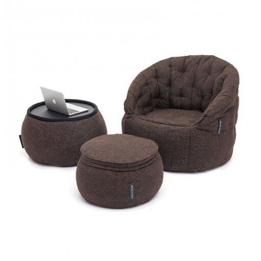 Contempo Beanbag Lounge Set in Brown