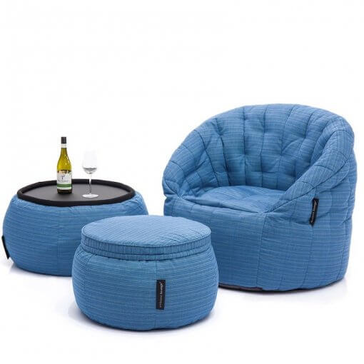 Contempo Beanbag Lounge Set in Ocean Blue