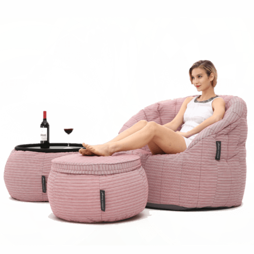Contempo Beanbag Lounge Set in Raspberry Pink